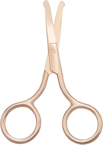 Vista 41 de Tijeras para recortar el vello de la nariz, tijeras de punta redonda de 3.4 pies para recorte de bigote de orejas, cejas, barba, bigote, herramienta