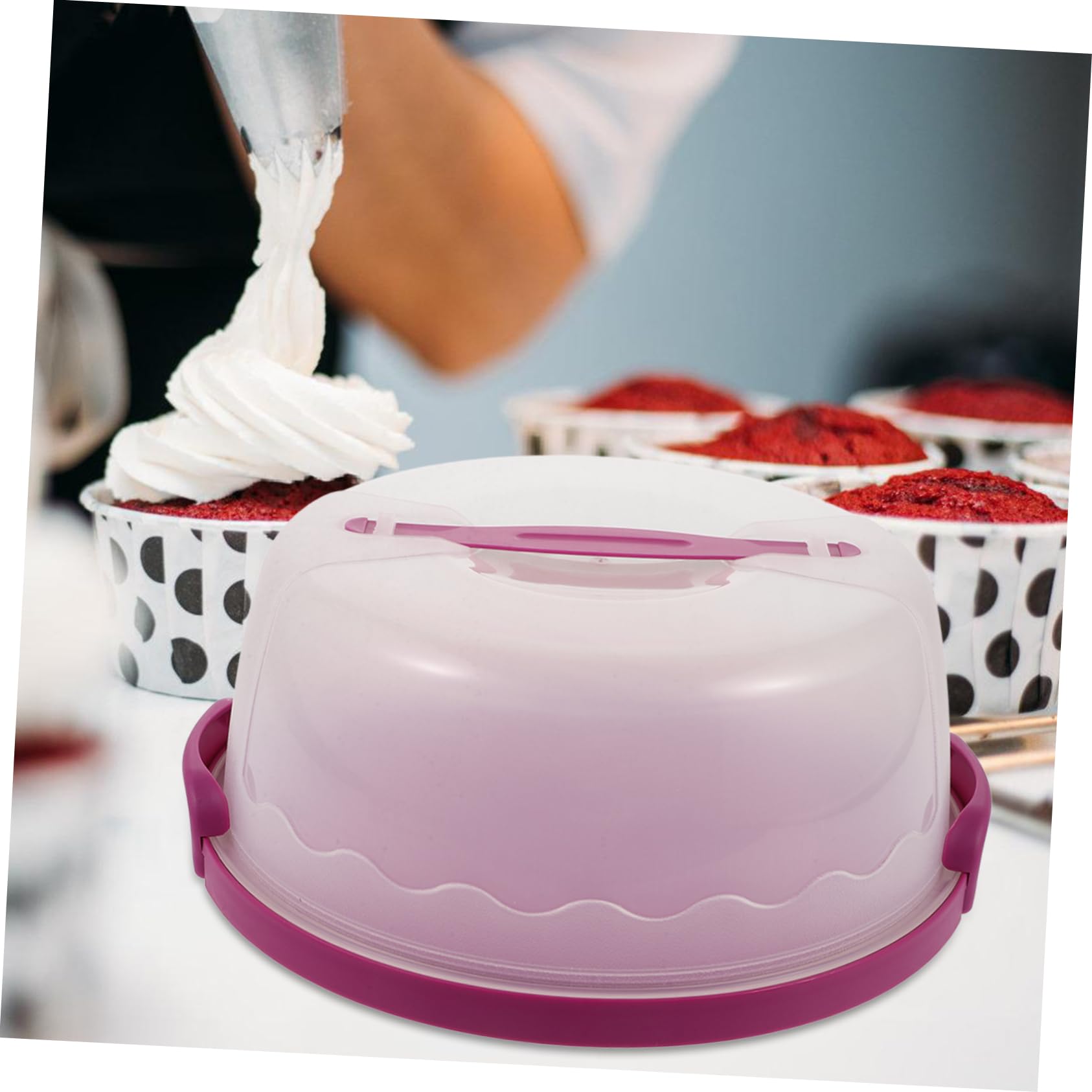 MAGICLULU Portable Reusable Cake Carrier Handheld Dessert Box Preservation Function for Freshness Stylish for Transporting Cakes and