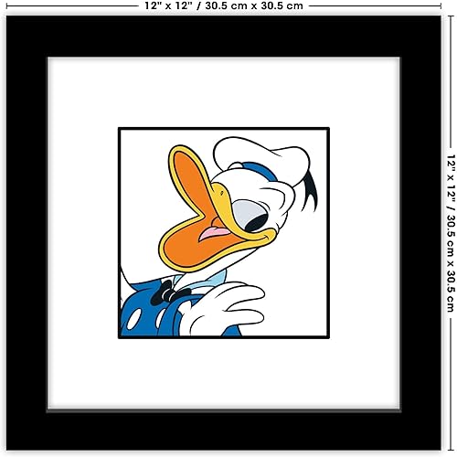 Miniatura 6 de Trends International Gallery Pops Disney Mickey and Friends - Arte de pared de Donald Duck Expressions Laughing, versión enmarcada negra, 12 x 12