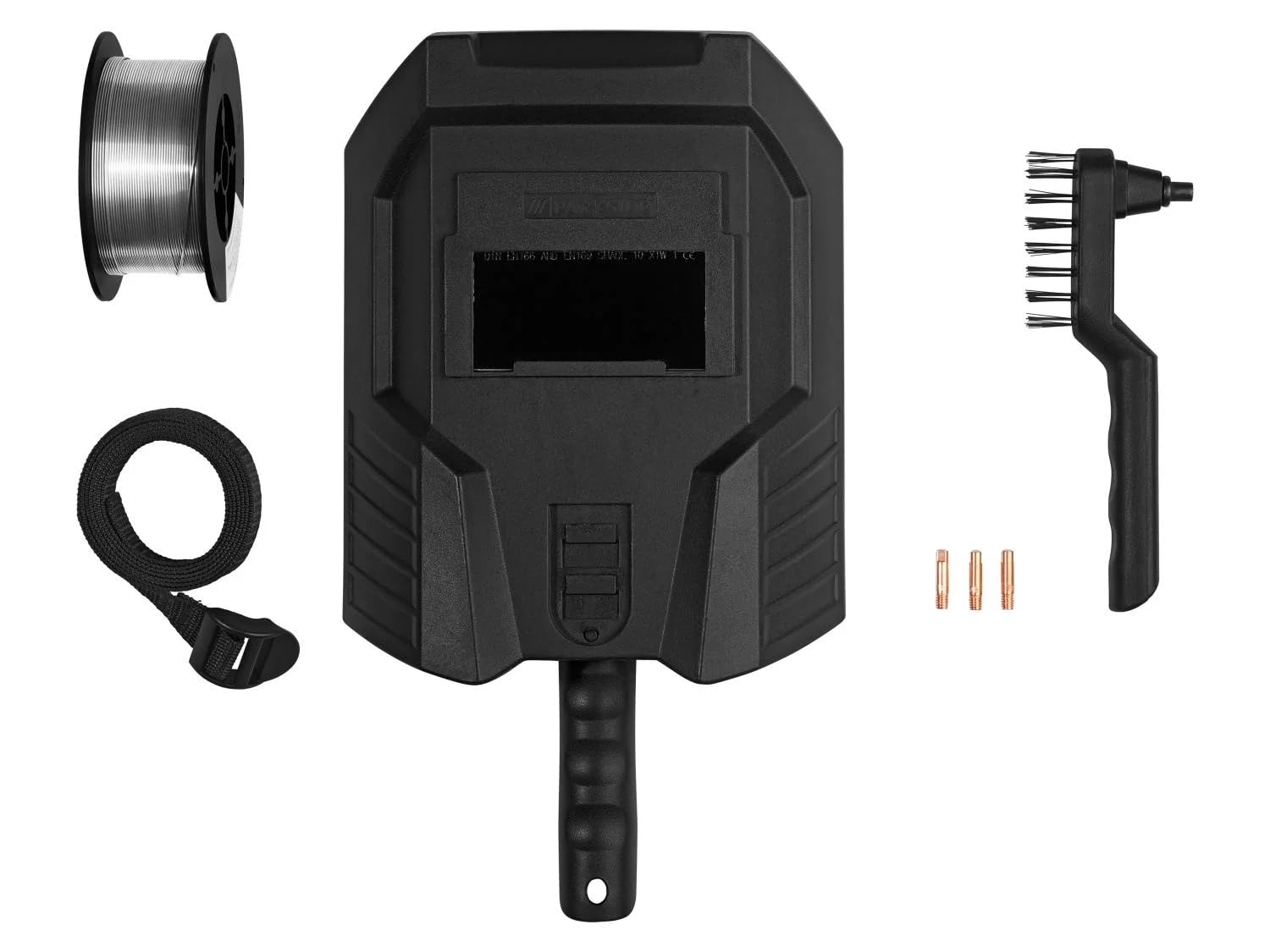 Offerta FITNMORE per saldatrice inverter a filo animato PARKSIDE PIFDS 120 con accessori, portachiavi apribottiglie HEADNMORE, matita da carpentiere HEADNMORE e calze da lavoro PARKSIDE