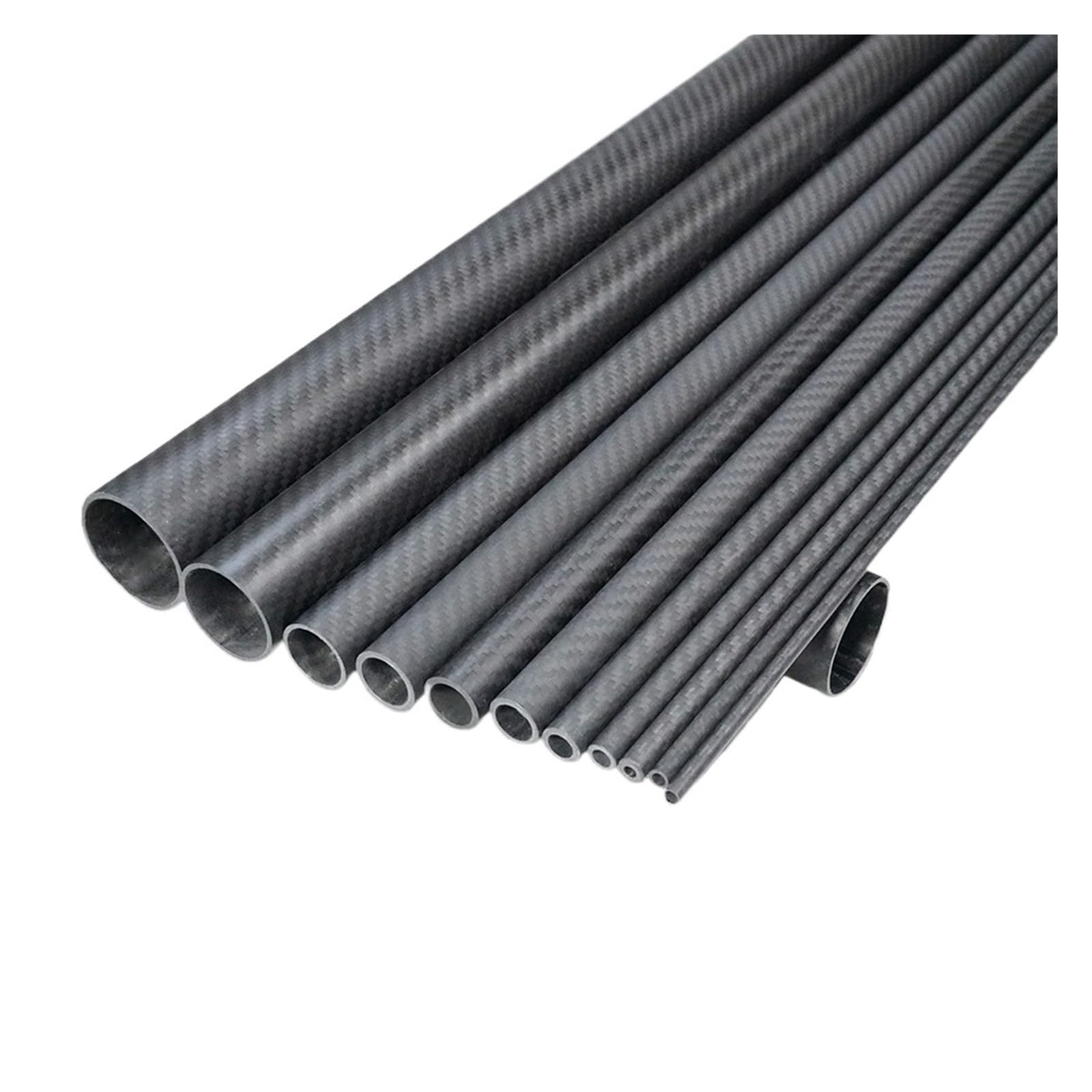 Tubo in fibra di carbonio opaco twill da 2 pezzi