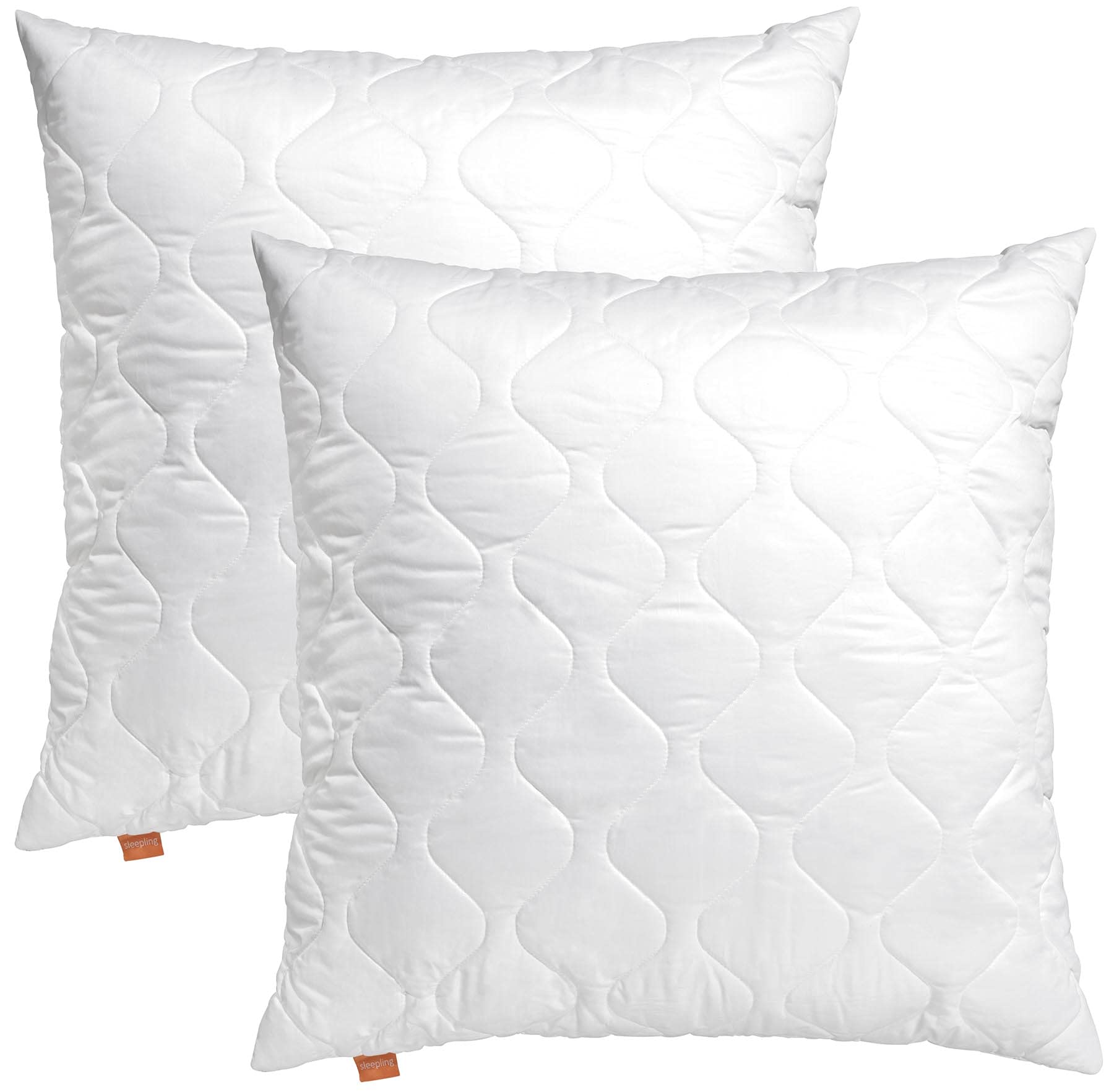 sleepling 2er Set Kopfkissen 80x80 cm, Allergiker Kissen, waschbar, Made in EU, Oeko-TEX, großes Schlafkissen 80 x 80, Bettkissen, Pillow, 2 Stück, Komfort 300