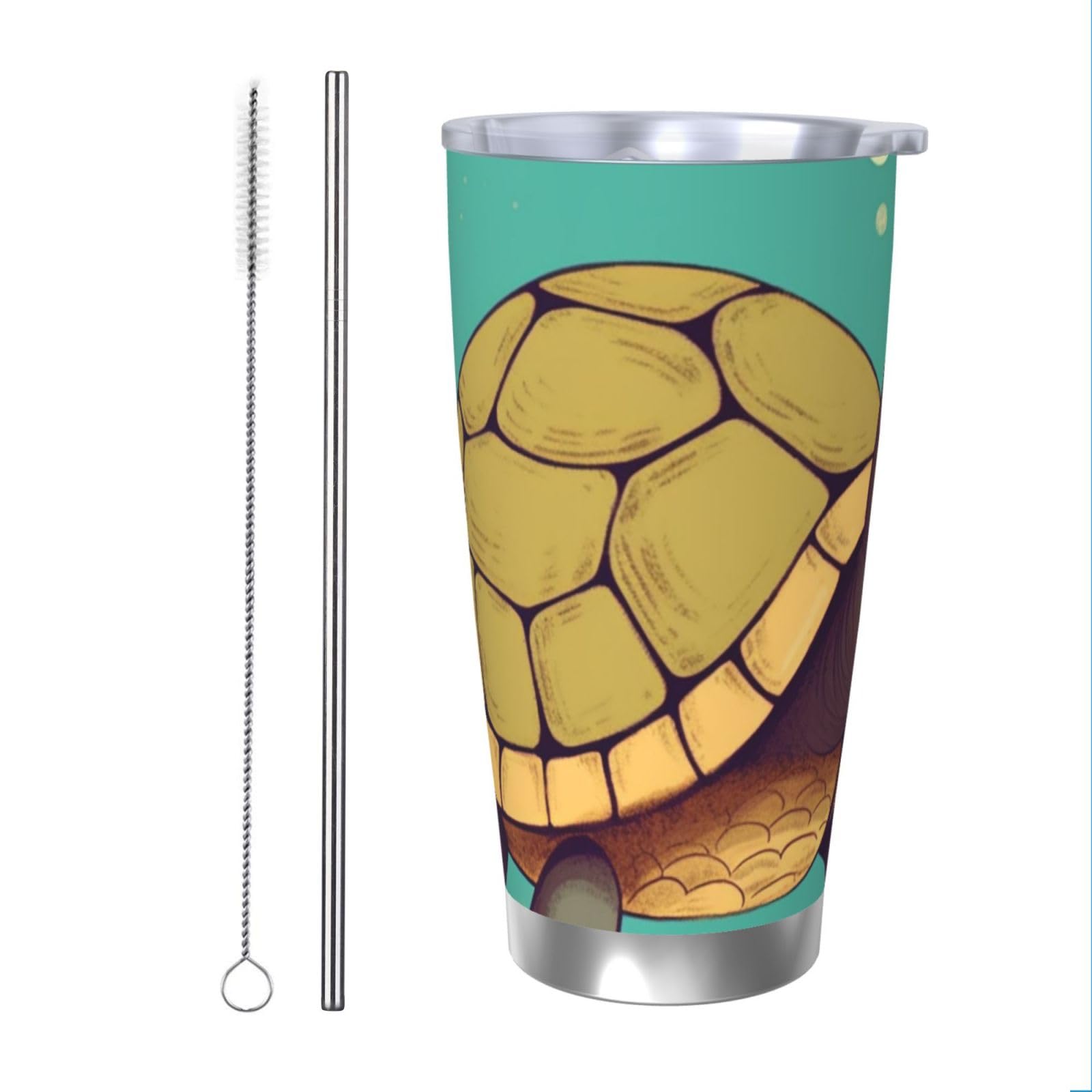 Gobelet isotherme avec paille en acier inoxydable de 591 ml pour le bureau et la maison