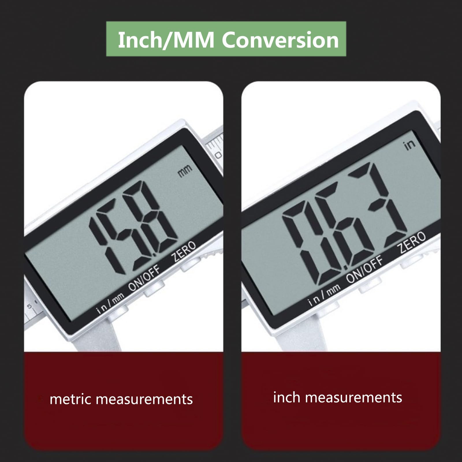 Pie de Rey Digital IP54 Impermeable con Pantalla LCD, Calibre Digital de Acero Inoxidable, Electrónico Vernier Caliper para Mediciones Externas,Internas,Profundidad y Paso,150mm/6"