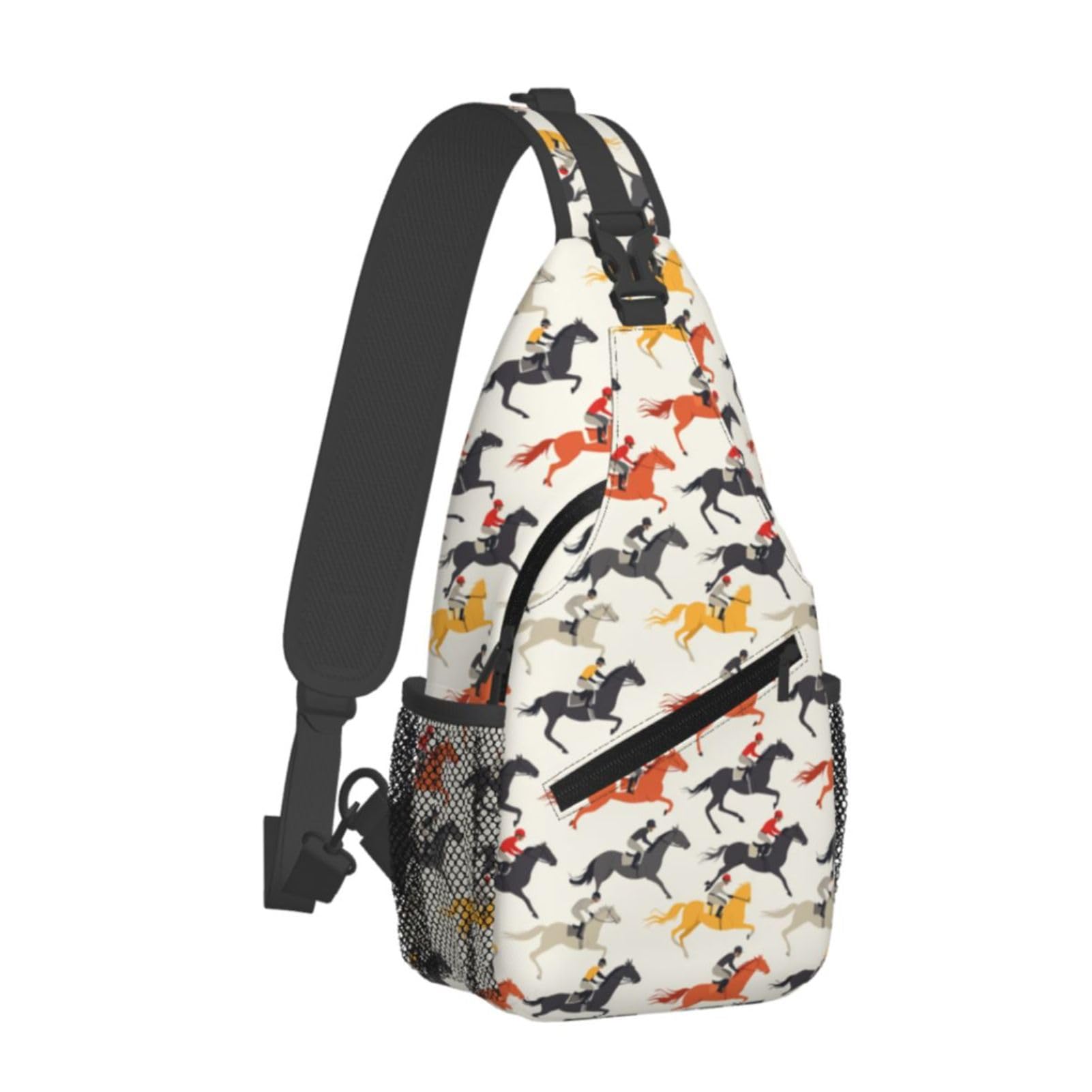 Cuczpau Crossbody Bags For Women Men Horse Race Sling Backpack Chest Shoulder Bag Gym Cycling Travel Hiking Daypack