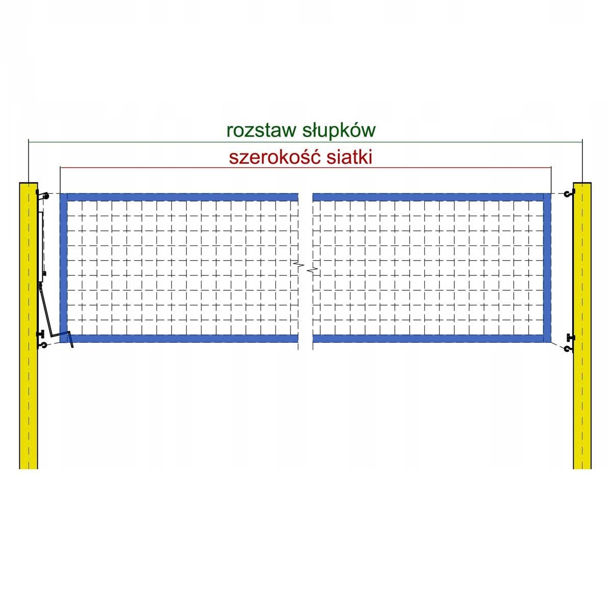 Rete professionale per beach volley, pallavolo, 8,5 m, rete professionale per pallavolo, 9,5 m, colore rosso, blu, giallo, resistente alle intemperie, per interni ed esterni