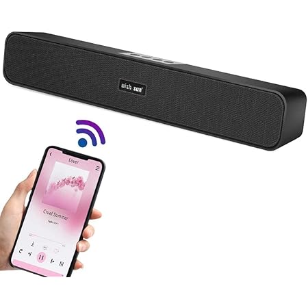 Amazon Co Jp Pc スピーカー サウンドバー 臨場感 Bluetooth5 0 大音量 重低音 テレビ パソコン スマホ対応 コンパクト Usb給電 Aux接続 長時間連続再生を実現 家電 カメラ