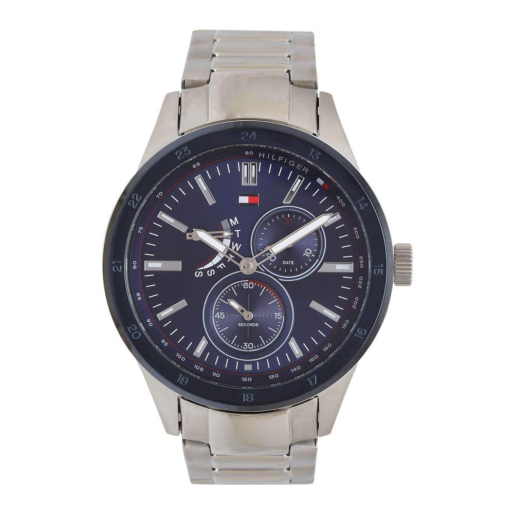 Tommy Hilfiger Mens Blue Dial Metallic Multi-Function Watch - TH1791640 (Blue_Free Size) (B0854K6TJY) Amazon Price History, Amazon Price Tracker