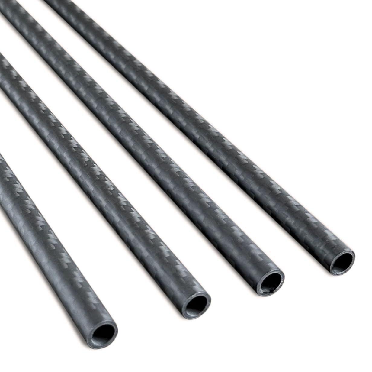 4 tubos de fibra de carbono de 8 mm x 6 mm x 500 mm, 6 ~ 50 mm disponibles, acabado mate envuelto en rollo 3K.