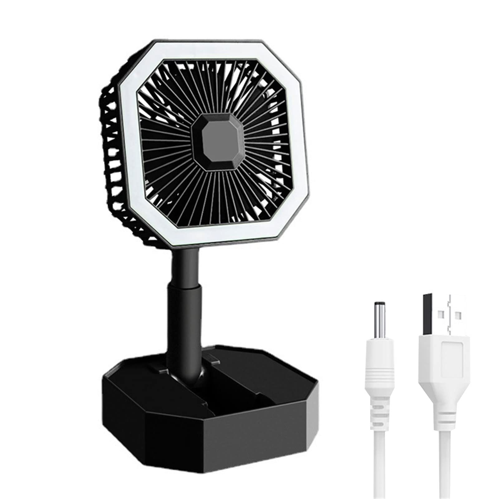 Jazuaiao 500mAh Rechargeable Portable Desk Personal Cooling Fan Table Fan Desktop Portable Night Lamp Quiet Desk Quiet Rechargeable for