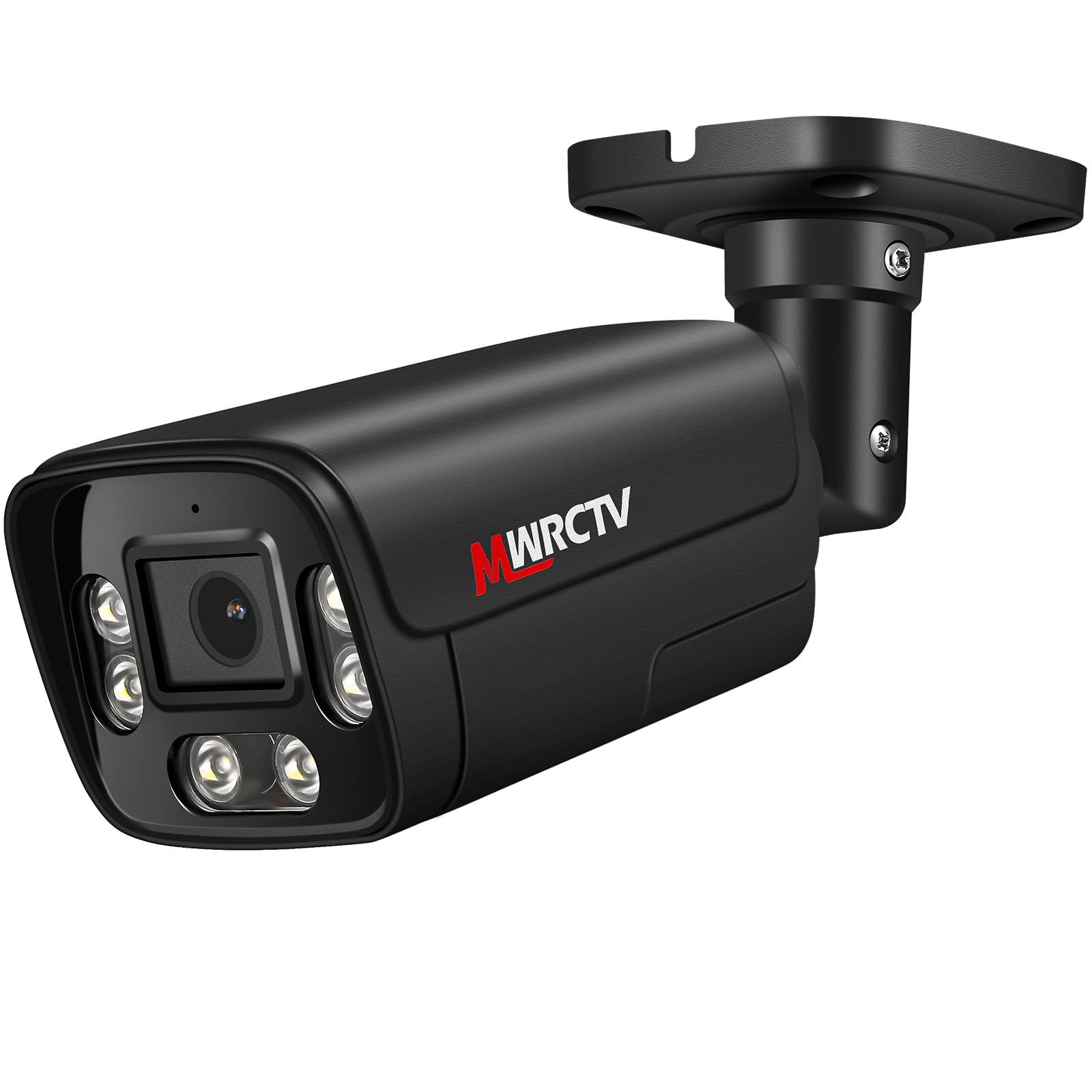 MWRCTV 8MP UltraHD POE Security Camera Audio POE IP Bullet Camera 2.8mm 110°Wide Angle Lens,AI Human/Vehicle Detection,Color Night Vision,Full Metal