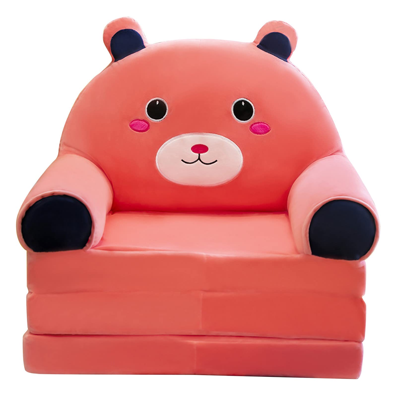 Plush Foldable Children's Sofa Backrest Chair 2 in 1 Foldable Children's Sofa Cute Cartoon Lazy Sofa Children Folding Sofa Bed for Living Room Bedroom without Liner Cloud (Pink, One Size)