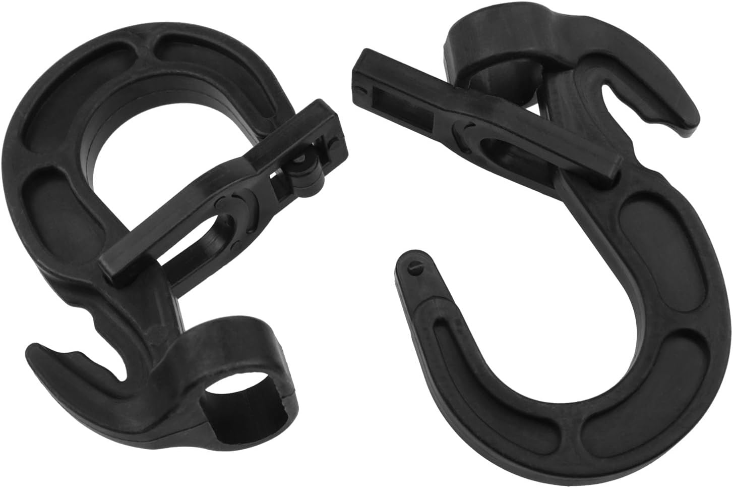 Lovelysp Plastic Shock Cord Hooks Elastic Plastic Shock Cords Bungee Cord Hooks for 1/4 "and 3/8" Bungee Cords (Black) 12pcs