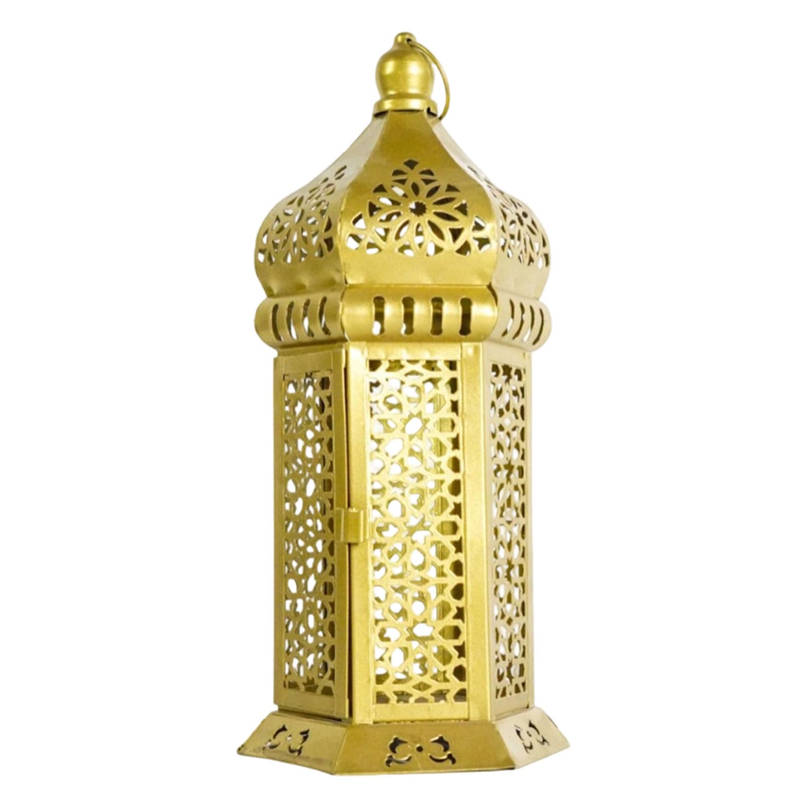 Kaeltsyn Moroccans Lanterned Decorative Lanterned Golden Christmas Holder, Ramadans Eid Home Decors for Table, Patios, Porch Ramadans Home Decoration