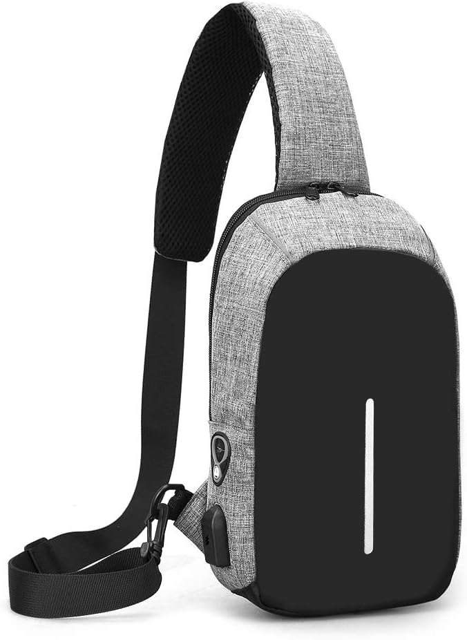 Sling Bag Crossbody Chest Bag Anti-Theft Shoulder Backpack for Women & Men Travel Multipurpose Daypacks (Gray)