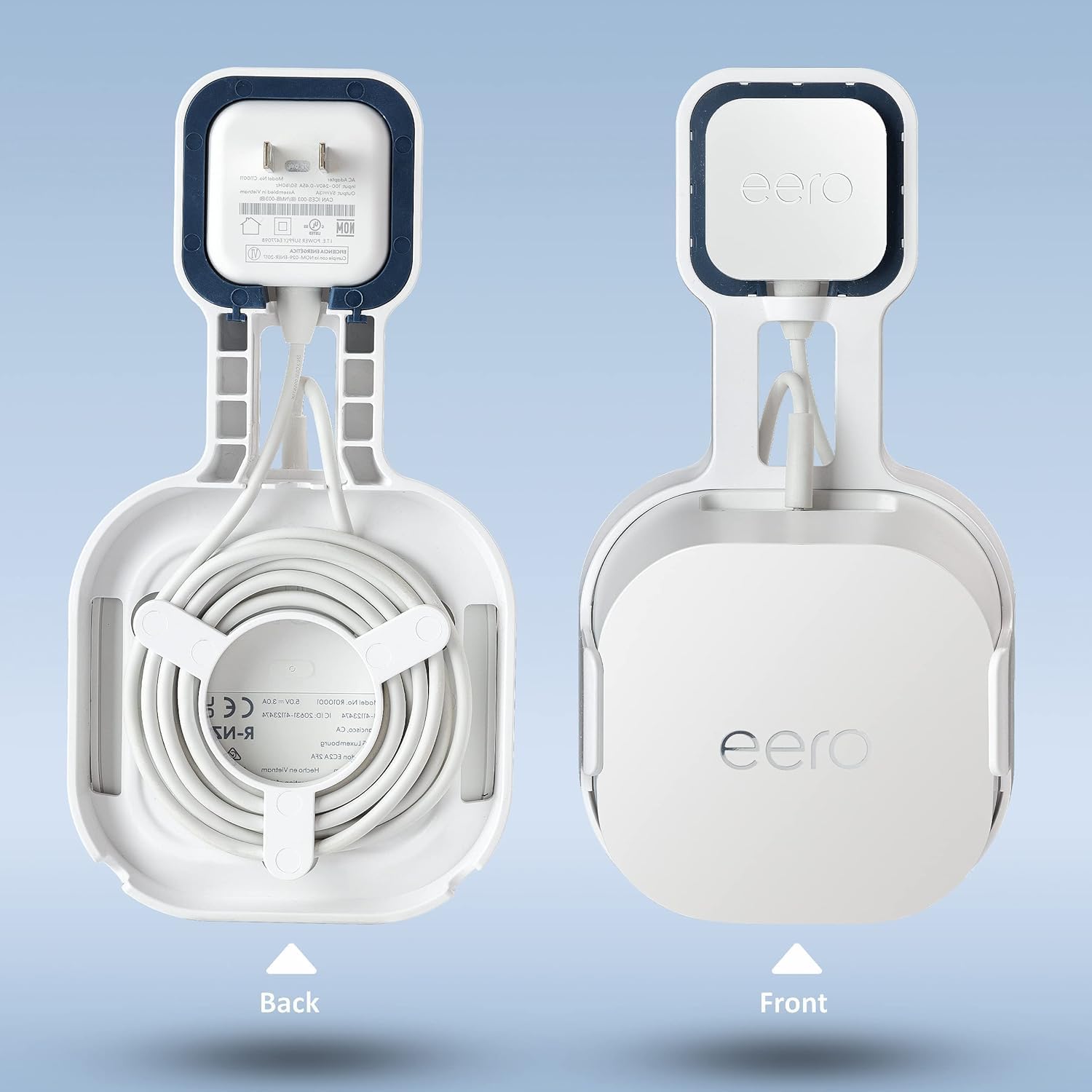Uchwyt ścienny do domowego systemu Wi-Fi eero Pro 6+ - prosty i wytrzymały stojak do montażu ściennego do systemu Wi-Fi 6 eero Pro 6+, bez bałaganu (biały, 3-pak