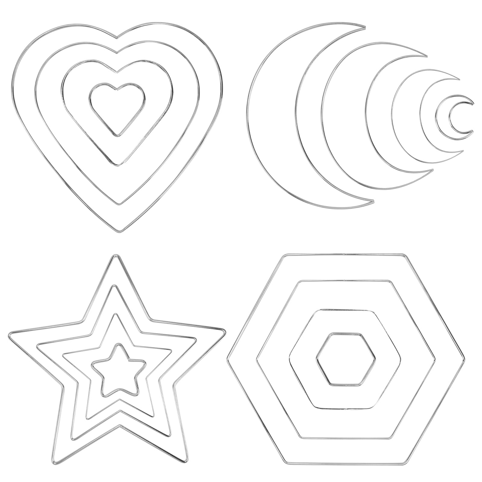 DOITOOL 16 Pcs Metal Wreath Frames,DIY Christmas Wreath,Floral Form,Wire Rings for Christmas New Year Party Home Decor Crafts Supplies