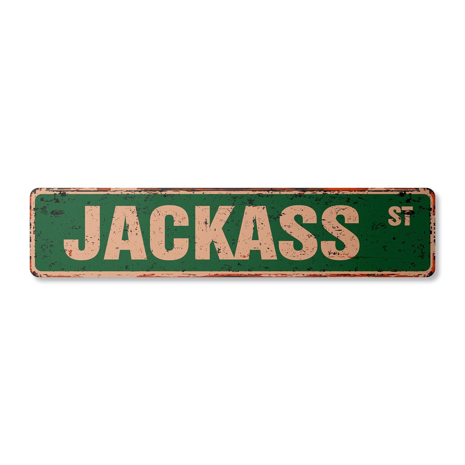 JACKASS Vintage Street Sign Metal Plastic jack ass donkey tv knoxville