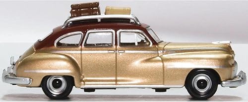 Miniatura 3 de Oxford Diecast 1946-1948 DeSoto Suburban Yellow and Red San Francisco Taxi The Godfather Movie 187 (HO) Scale Diecast Model Car