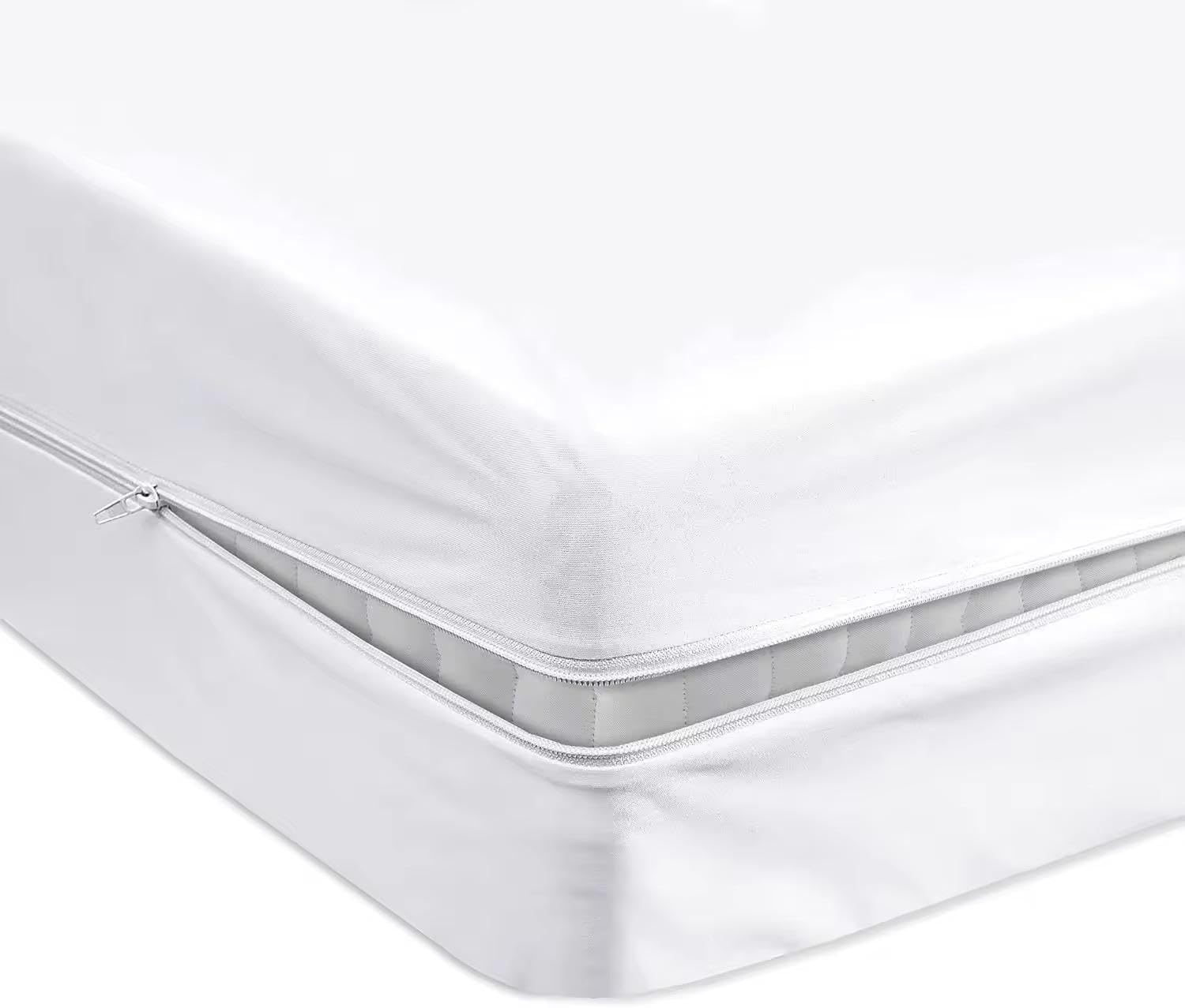 Zzzmrh White Luxury Waterproof Mattress Encasement - Toddler Mattress (140 X 70Cm+20Cm) Zipped Cover Toddler Mattress Protector, Bed Bug & Dust Mite Proof Mattress Cover