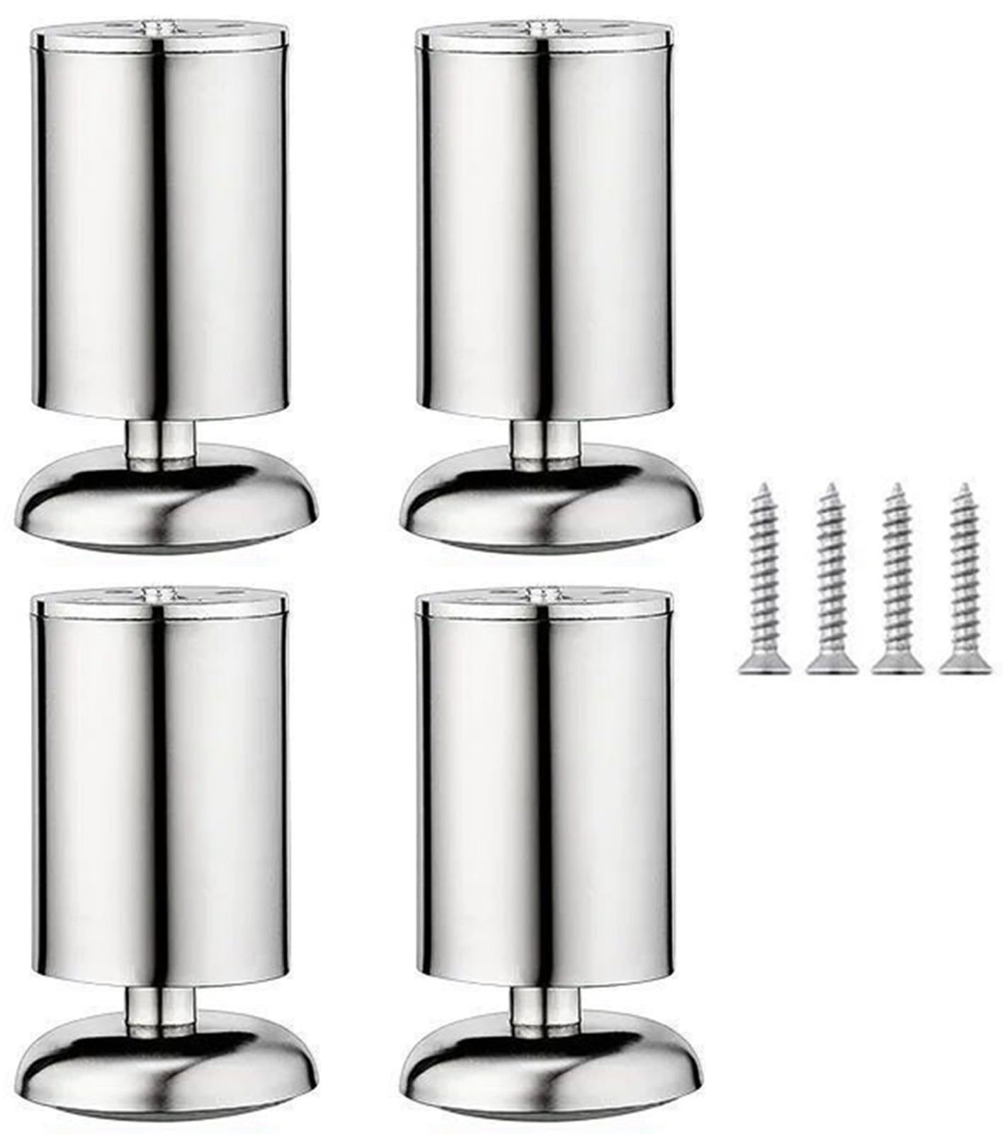 Set di 4 Gambe per mobili Regolabili in Acciaio Inossidabile per impieghi gravosi, per mobili, tavolini, Supporti per TV, divani, Supporti silenziosi per Il Bagno