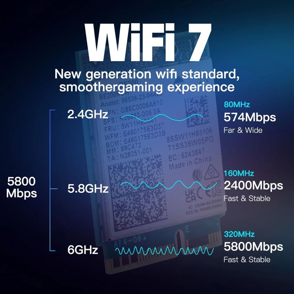 Adaptateur Réseau sans Fil WiFi 7 BE200 Pro Pcie BT5.4 Tri Bande 2,4 G/5 G/6 GHz Carte WiFi sans Fil BE200 pour Win11 Linux Facile à Utiliser
