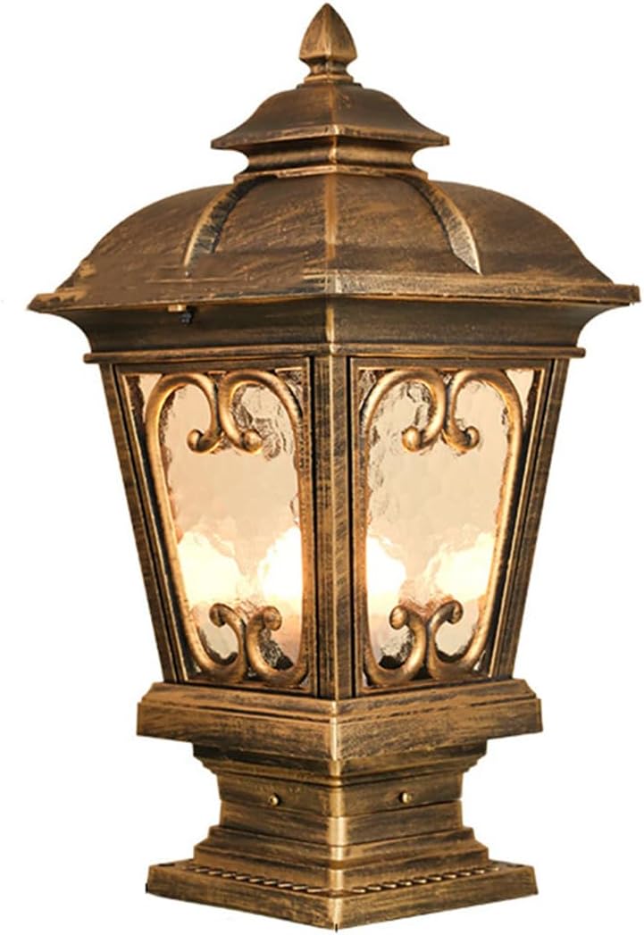 Vintage Post Lamp for Yard Outdoor Modern Fence Deck Cap Light Antique Bronze Exterior Waterproof Post Lantern Garden Lantern Column Lamp IP54 Waterproof E26 Bulb
