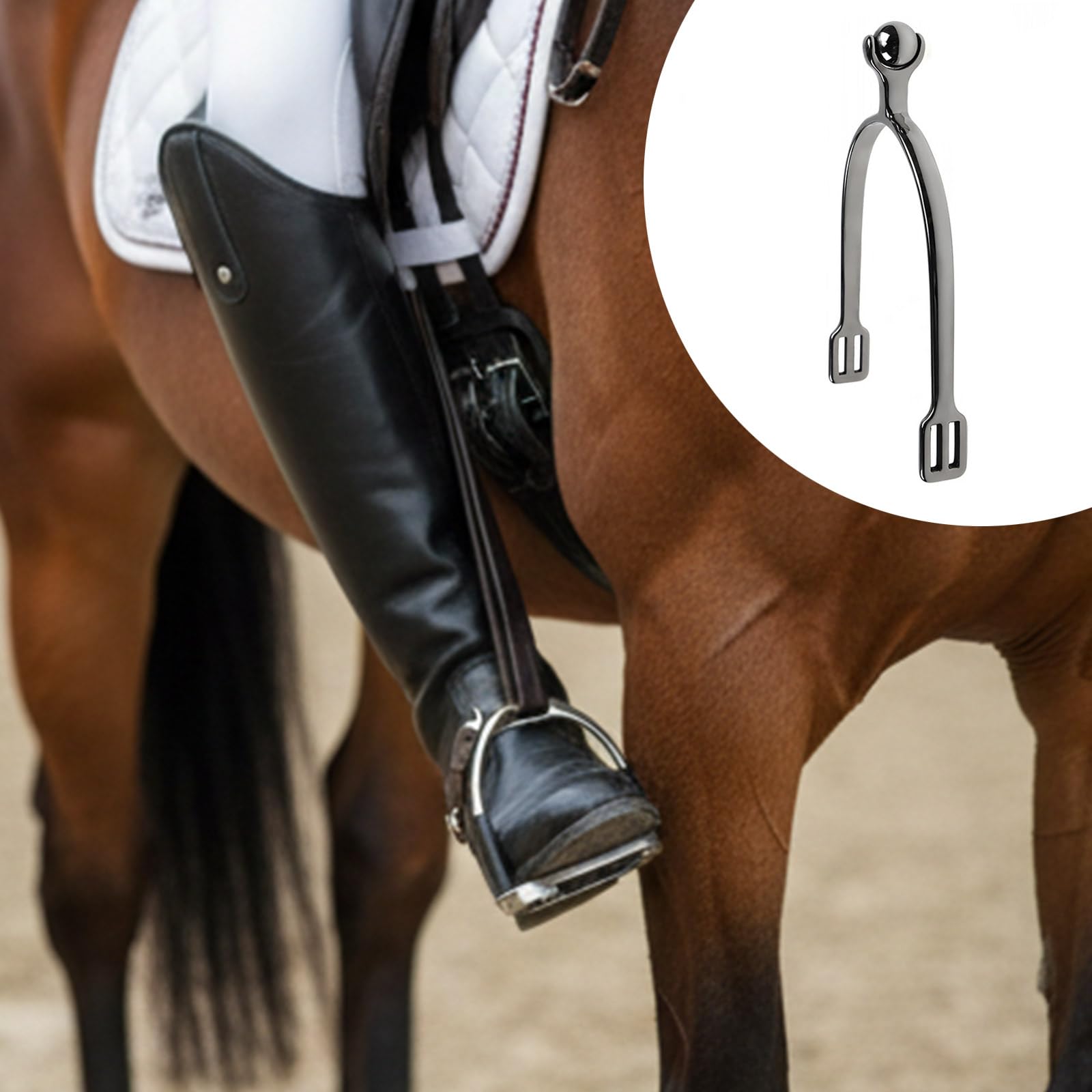Éperon Équestre en Acier Inoxydable Haute Résistance Styles Anglais pour Équitation De Précision Accessoires De Cyclisme