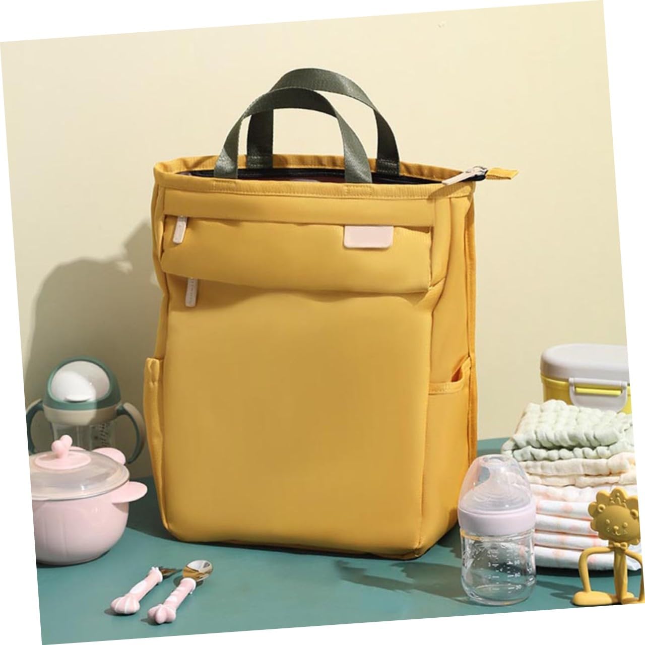 Abaodam Wickeltasche Organizer für Babyartikel Aufbewahrungstasche aus Hochwertigem Kunstbaumwollmaterial mit Platz für Tablets und Handys Schultergurt für Handtasche oder Umhängetasche