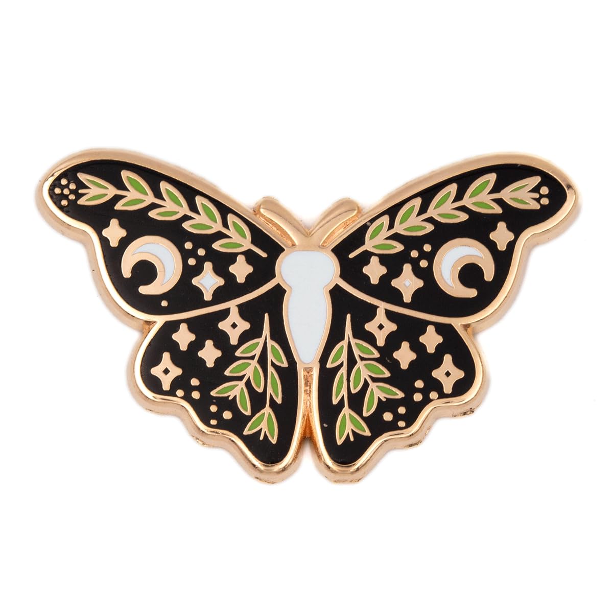 These Are ThingsFloral Lunar Moth Rose Gold Enamel Pin