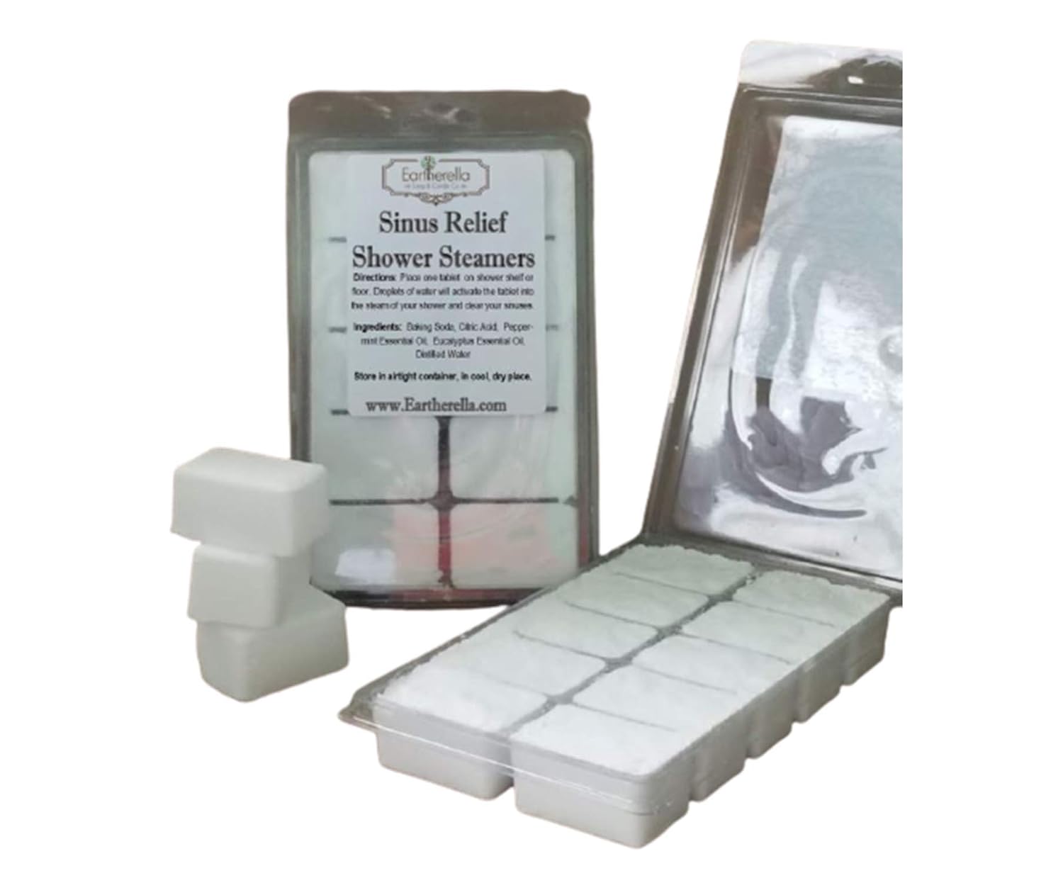 10pc All Natural SINUS RELIEF blend Eucalyptus Peppermint SHOWER STEAMERS with Menthol Very Strong, 15 oz
