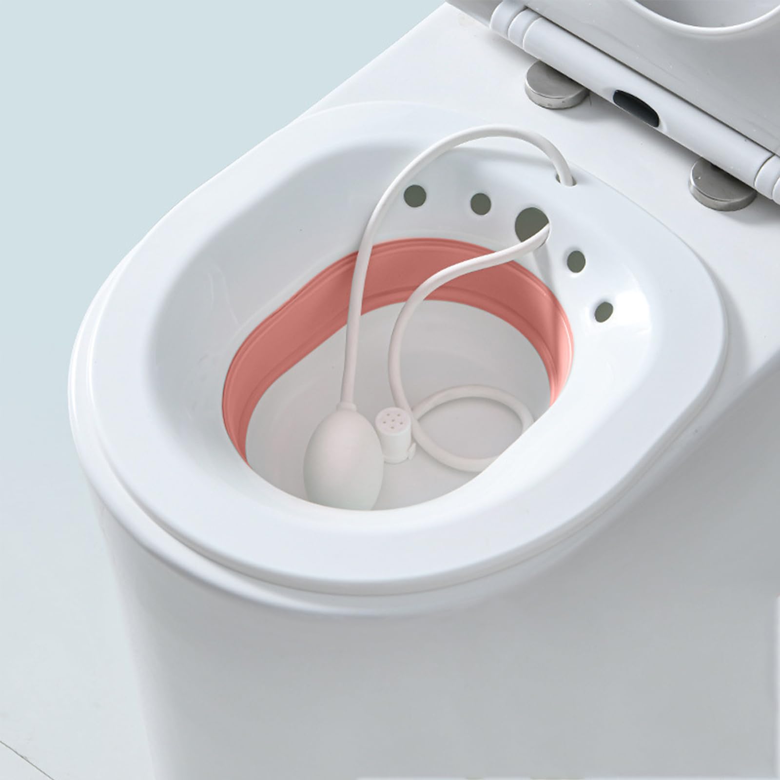 Baño De Asiento Plegable para Inodoro, Lavabo De Baño De Asiento Portátil para Tratamiento De Hemorroides, Cuidado Posparto, Mujeres Embarazadas, Cuidado Perineal Y Ancianos