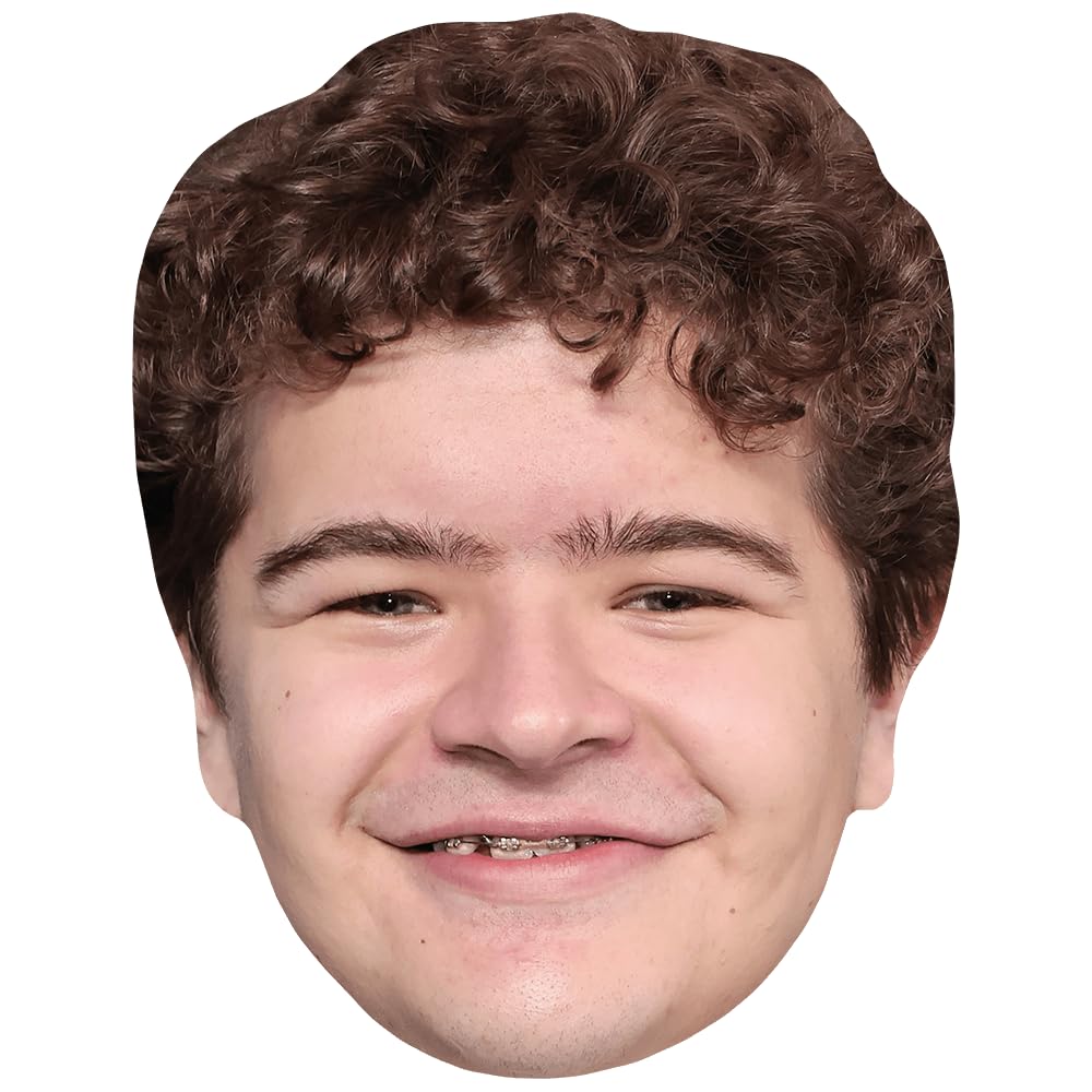 Gaten Matarazzo (Curls) Celebrity Mask, Flat Card Face, Fancy Dress Mask