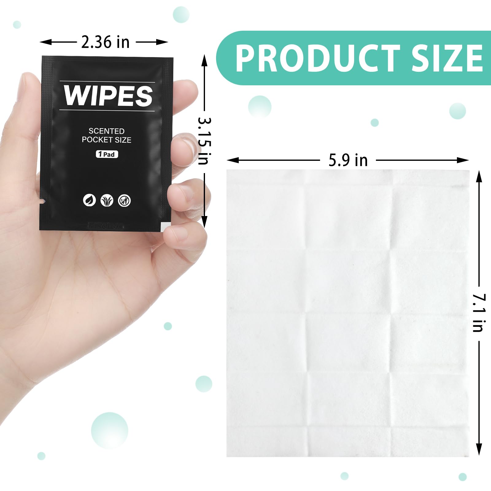 400 salviette umidificate per donne, confezionate singolarmente, per donne, uomini, viaggi, mani, viso, corpo, adulti, bagno, WC, uso quotidiano (nero)