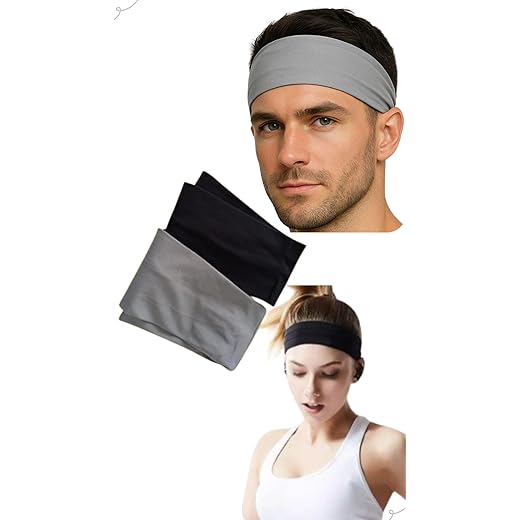 4 Faixas Headband Anti Suor Cabelo Testa Esporte Corrida