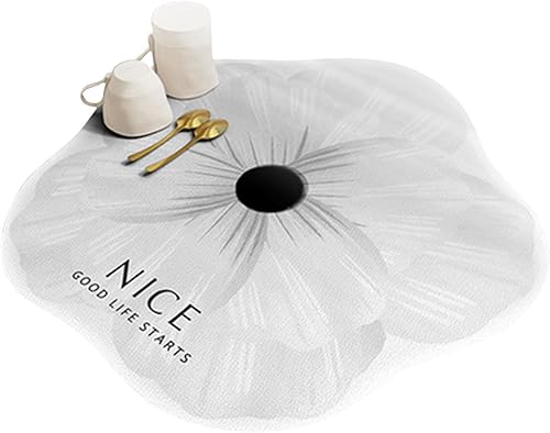 COATUIYO Almohadilla absorbente de cocina, almohadilla de secado de cocina para platos y café, tapete antideslizante en forma de flor con tierra de