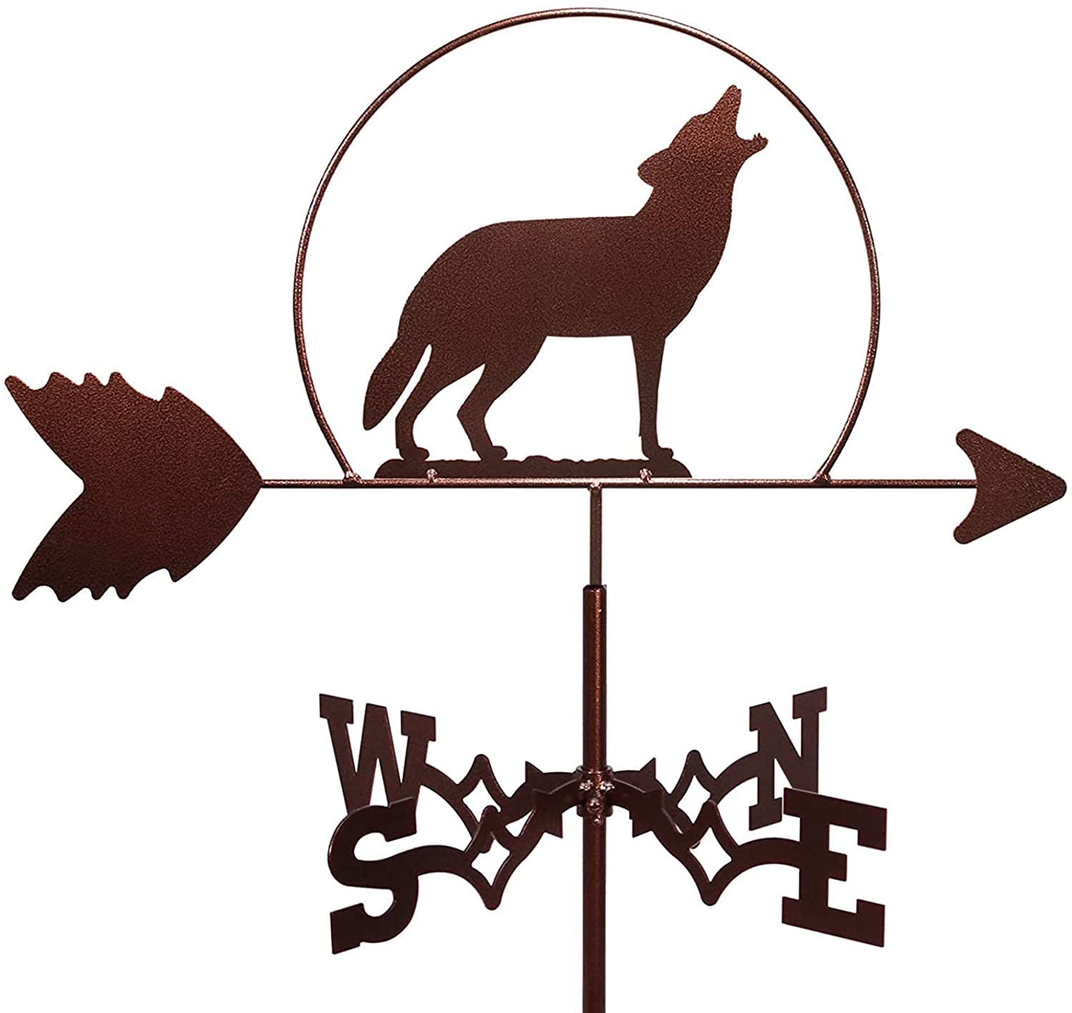 Girouettes Animaux Métal Extérieur Acier Inoxydable Girouette Loup Jardin Fer Direction Vitesse du Vent Indicateur de Direction pour Ferme Cour Jardin Gazebo Décorations