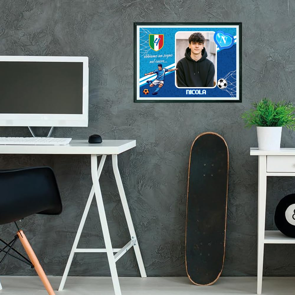 Idea Arredo Casa regalo PUZZLE 2024 SPORT 30x40 cm. 96 Tasselli Personalizzato con Nome e Foto per tifoso Napoli Napoletano (Orizzontale)