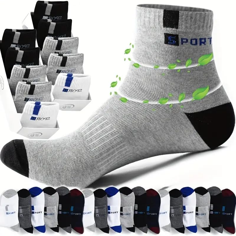 5 pairs of men's/women's low-top ankle socks, thin sports casual socks (black)4