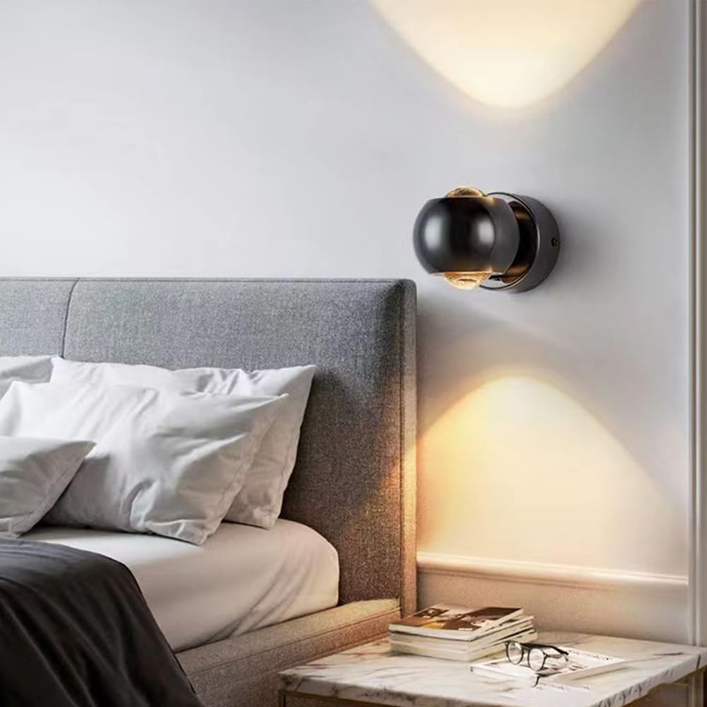 Mjsdjof Wall Mount Spotlight Indoor LED Up Down Accent Lighting Lamp, Aluminum Modern Wall Sconce, 9W, 3 Color Temperature Modes (3000K/4000K/6000K), Wall Lihgts for Plants Picture Display