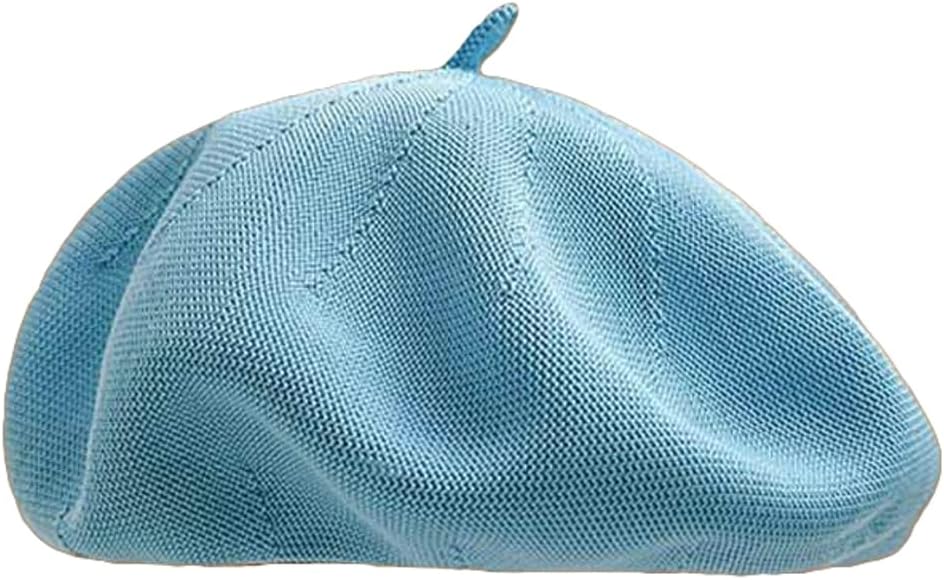 Epsion Women's Cotton Knitted Beret Hat Summer Breathable British Retro Artist Painter Hats Slouchy Solid Color Beanies