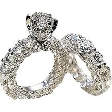925 Sterling Silver Full-Circle Diamond Ring, AAAA Zirconia Eternity Band, Round Cut Sparkling Ring for Women and Men, Minimalist Wedding or Fashion Ring Size 11