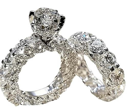 925 Sterling Silver Full-Circle Diamond Ring, AAAA Zirconia Eternity Band, Round Cut Sparkling Ring for Women and Men, Minimalist Wedding or Fashion Ring Size 7