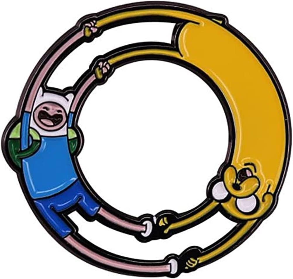 Amazon.com: Adventure Jake Cartoon Time Finn Metal Enamel 1 Inch Tall ...