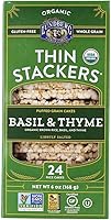 Vista 1 de Lundberg Apiladores finos orgánicos, albahaca y tomillo, 6 onzas, sin gluten, vegano, kosher, certificado orgánico por USDA, verificado sin OMG