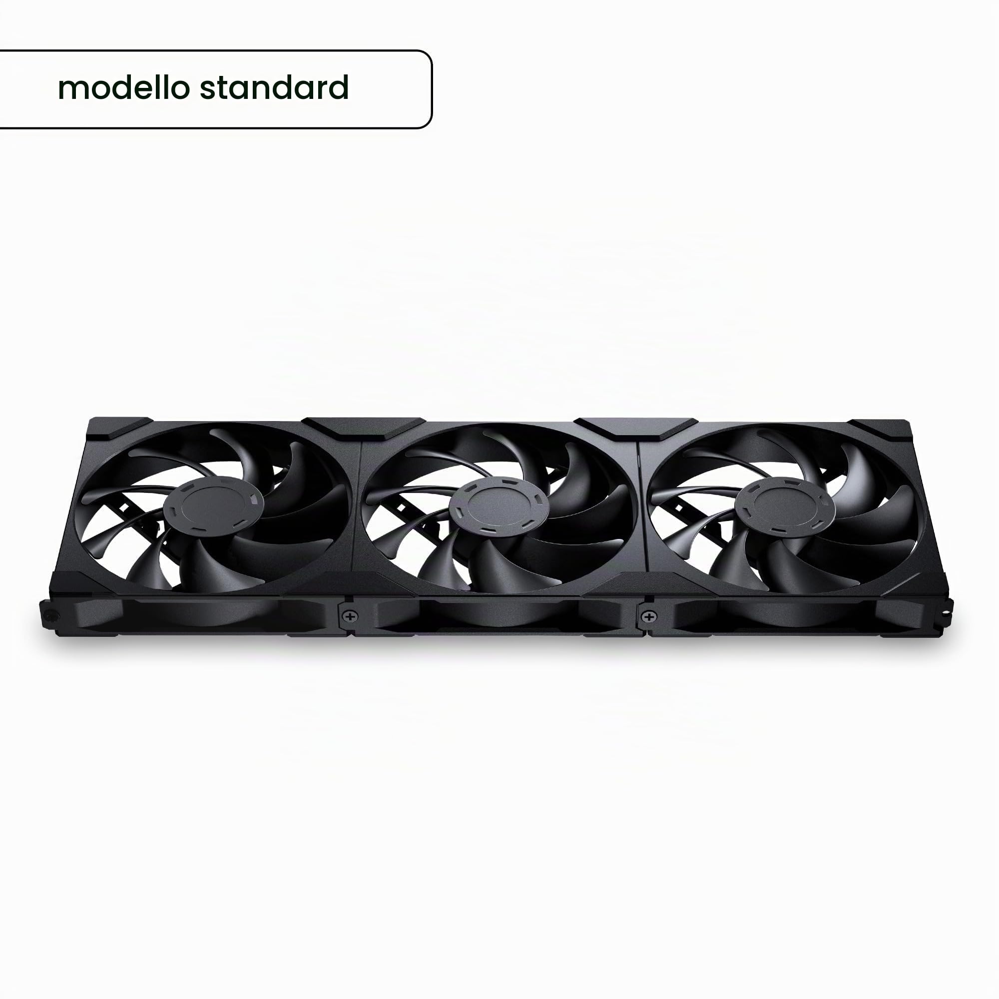 Phanteks M25-140 Gen2, 3er Pack, telaio ventola unificato a Daisy Chain, ventola di raffreddamento ad alte prestazioni PWM da 140 mm, Nero