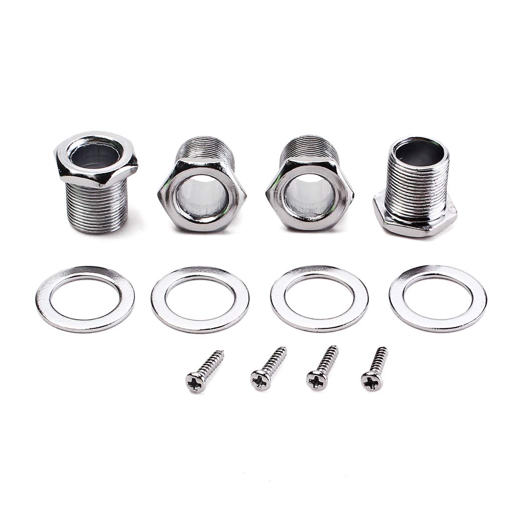 Alnicov Set di 4 Pioli di Sintonizzazione Cromati di Qualità Tuners Macchina Teste Per 4 Corde Basso Chitarra 2L 2R