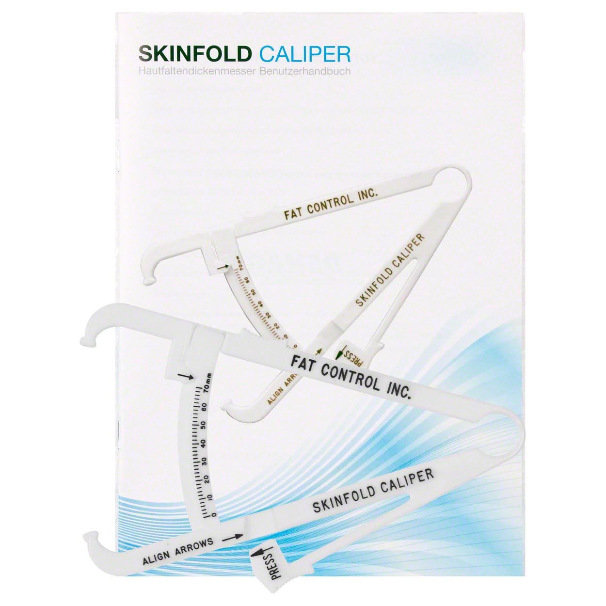 Sport-Tec Caliper mit Benutzerhandbuch, Kaliper, Körperfett, Fettzange, Hautfaltendickenmesser
