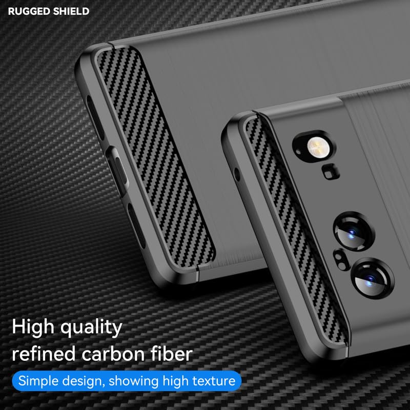 Image of Hybrid Carbon Fiber Back Case for Google Pixel 6 (Black)
