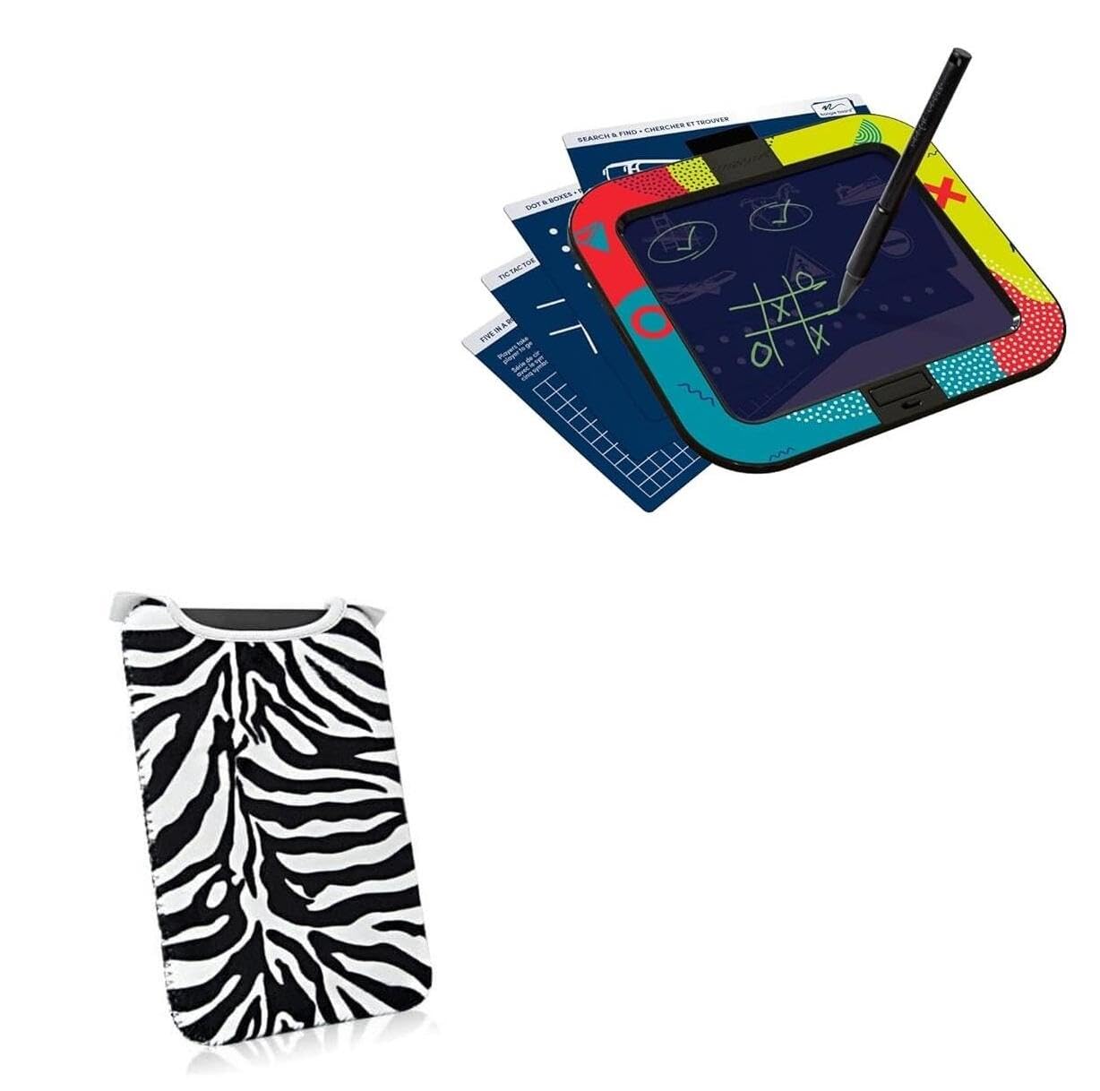 BoxWave Case Compatible with Boogie Board DMD010001 (8 in) - Zebra Plush SlipSuit, Animal Print Padded Soft Sleeve